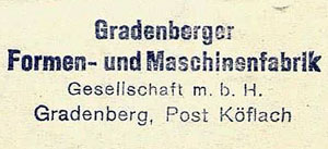 Gradenberger stamped address logo