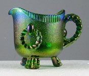 Imperial green carnival glass creamer #1950/31