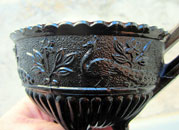 Sowerby black sugar and cream with peacock decoration