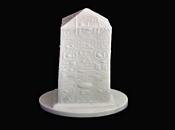 White glass Cleopatra's Needle, not well made, tourist piece, probably made by a smaller maker or on the continent