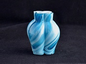 Sowerby glass light blue malachite, small blown vase