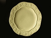 Sowerby glass ivory Queensware, plate with daisy decoration