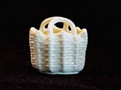 Sowerby ivory Queensware, small basket, basket weave pattern