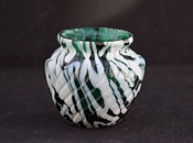 Sowerby glass translucent green vase with white marbling