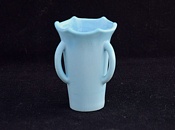 Sowerby glass turquoise blue, 3 handled small vase