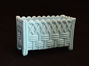 Sowerby glass turquoise blue, oblong basket weave posy