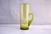 Sowerby Venetian glass, tall tankard with blue rim