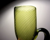 Sowerby green wrythen handled goblet, pattern